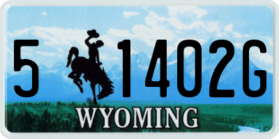 WY license plate 51402G
