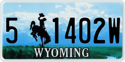 WY license plate 51402W