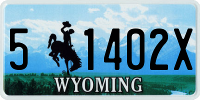 WY license plate 51402X