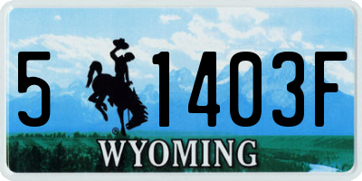 WY license plate 51403F