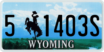 WY license plate 51403S