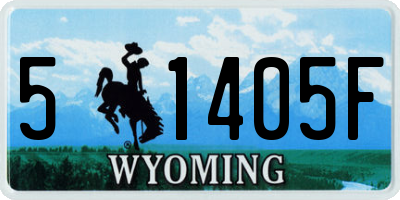 WY license plate 51405F