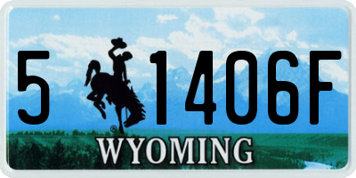 WY license plate 51406F