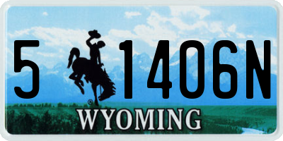 WY license plate 51406N