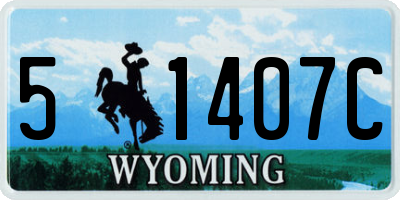 WY license plate 51407C