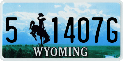 WY license plate 51407G