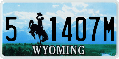 WY license plate 51407M