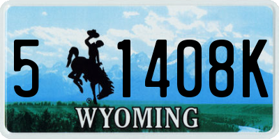 WY license plate 51408K