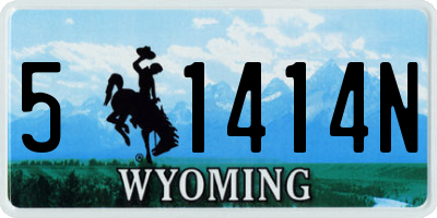 WY license plate 51414N