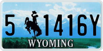 WY license plate 51416Y