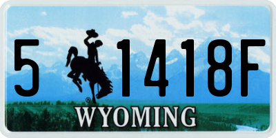 WY license plate 51418F