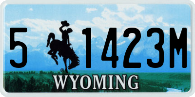 WY license plate 51423M