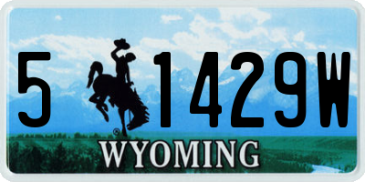 WY license plate 51429W