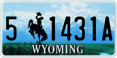 WY license plate 51431A