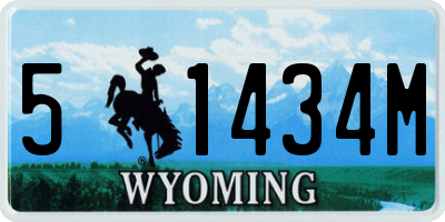 WY license plate 51434M