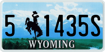WY license plate 51435S