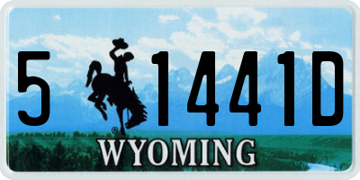 WY license plate 51441D