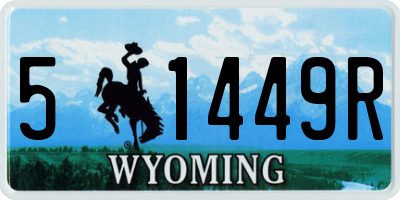 WY license plate 51449R