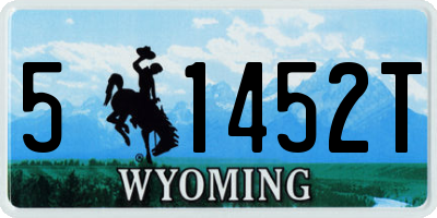 WY license plate 51452T