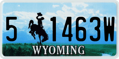 WY license plate 51463W