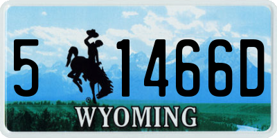 WY license plate 51466D