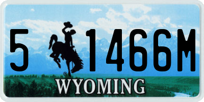 WY license plate 51466M