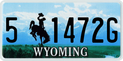 WY license plate 51472G