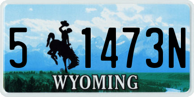 WY license plate 51473N