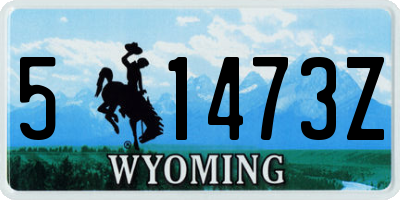 WY license plate 51473Z