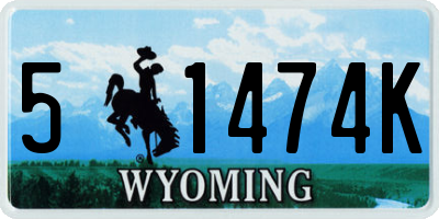 WY license plate 51474K