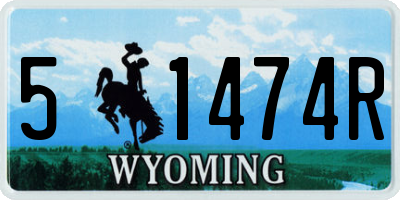 WY license plate 51474R