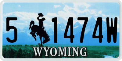 WY license plate 51474W