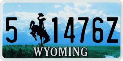 WY license plate 51476Z