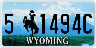WY license plate 51494C