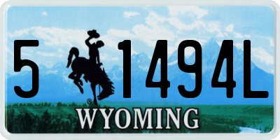 WY license plate 51494L
