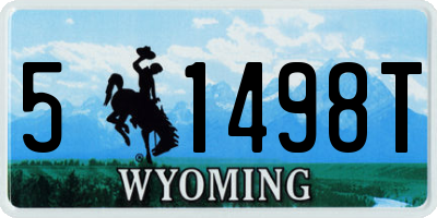 WY license plate 51498T