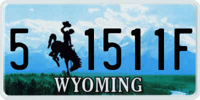 WY license plate 51511F