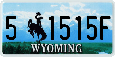 WY license plate 51515F