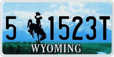 WY license plate 51523T