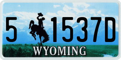 WY license plate 51537D
