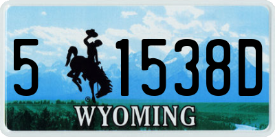 WY license plate 51538D