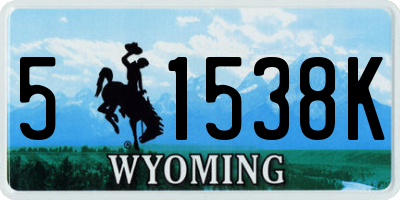 WY license plate 51538K
