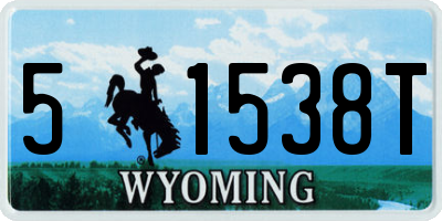 WY license plate 51538T