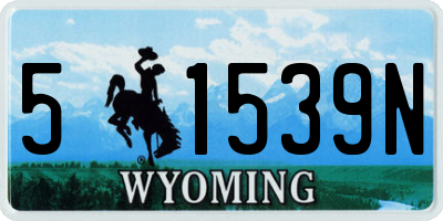 WY license plate 51539N