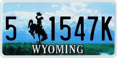 WY license plate 51547K