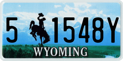 WY license plate 51548Y