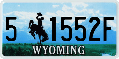 WY license plate 51552F