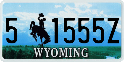 WY license plate 51555Z