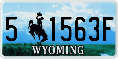 WY license plate 51563F