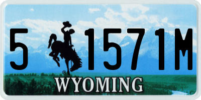 WY license plate 51571M